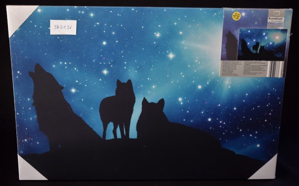Kunstdruck mit LED-Leuchteffekten Motiv Wölfe