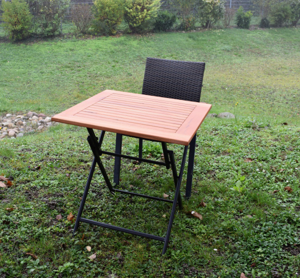 Alu-Klapptisch mit Holzplatte