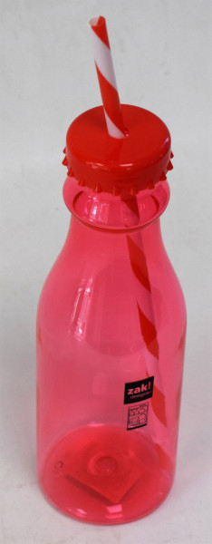 Sodaflasche mit Strohhalm / rot / 70cl / 00780170