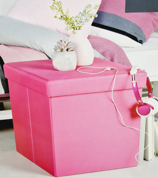 Sitzbox Pink mit Aufbewahrungsmöglichkeit