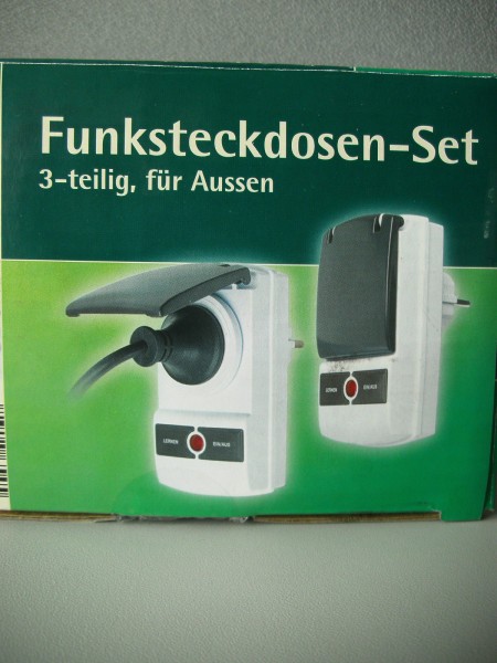 Funksteckdosen-Set, 3-teilig, für außen