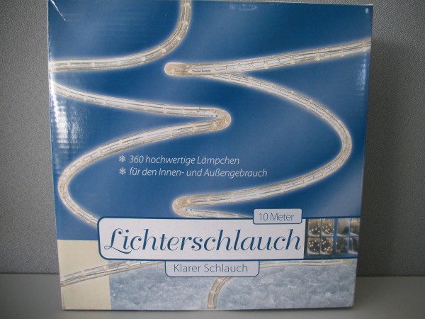 Lichterschlauch weiß für Innen- und Außenbereich 10 Meter